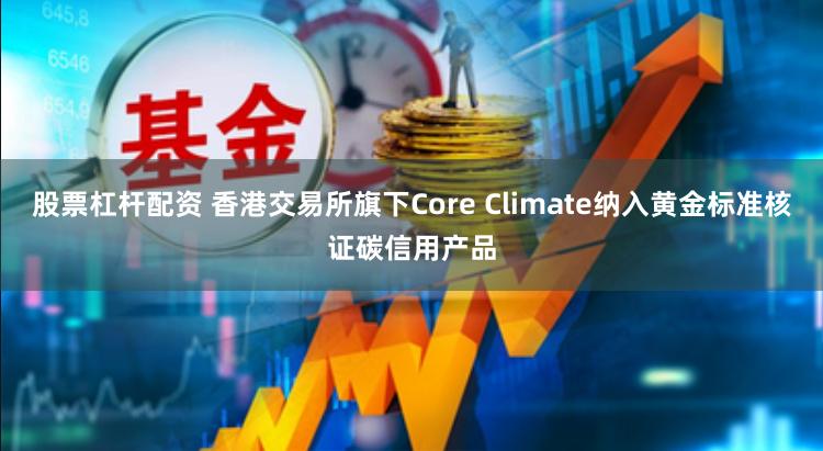 股票杠杆配资 香港交易所旗下Core Climate纳入黄金标准核证碳信用产品